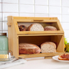 Caja de pan de bambú con tapa para la cocina