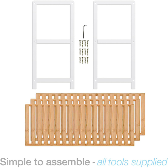 Bamboo Plegador de zapatos plegable Organizador multifuncional de 3 niveles para el armario