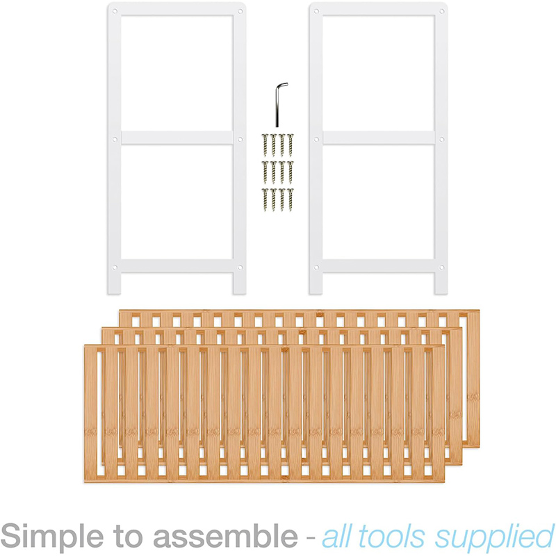 Bamboo Plegador de zapatos plegable Organizador multifuncional de 3 niveles para el armario