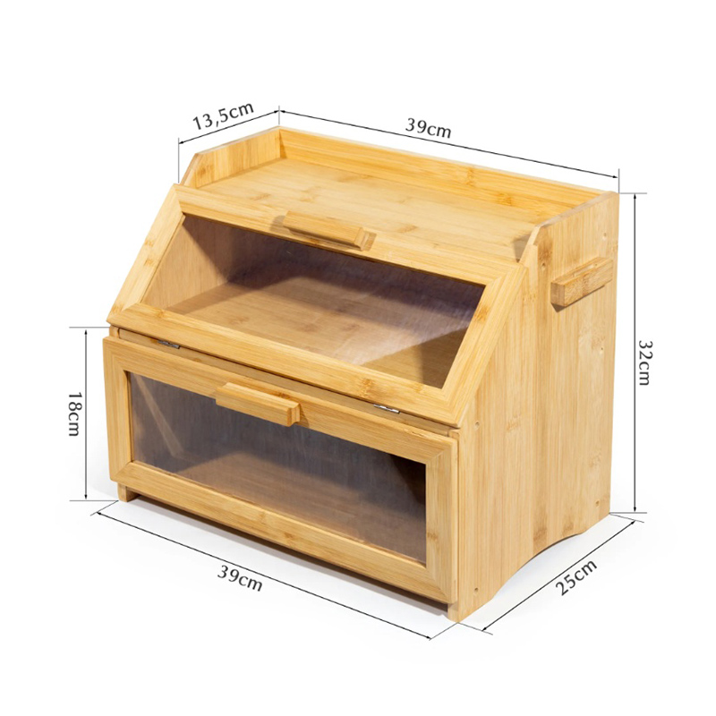 Caja de pan de bambú con tapa para la cocina